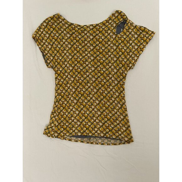 Anthropologie Meadow Rue XS Women's Funky Polka Dot Pattern Blouse With Keyhole - Picture 2 of 5